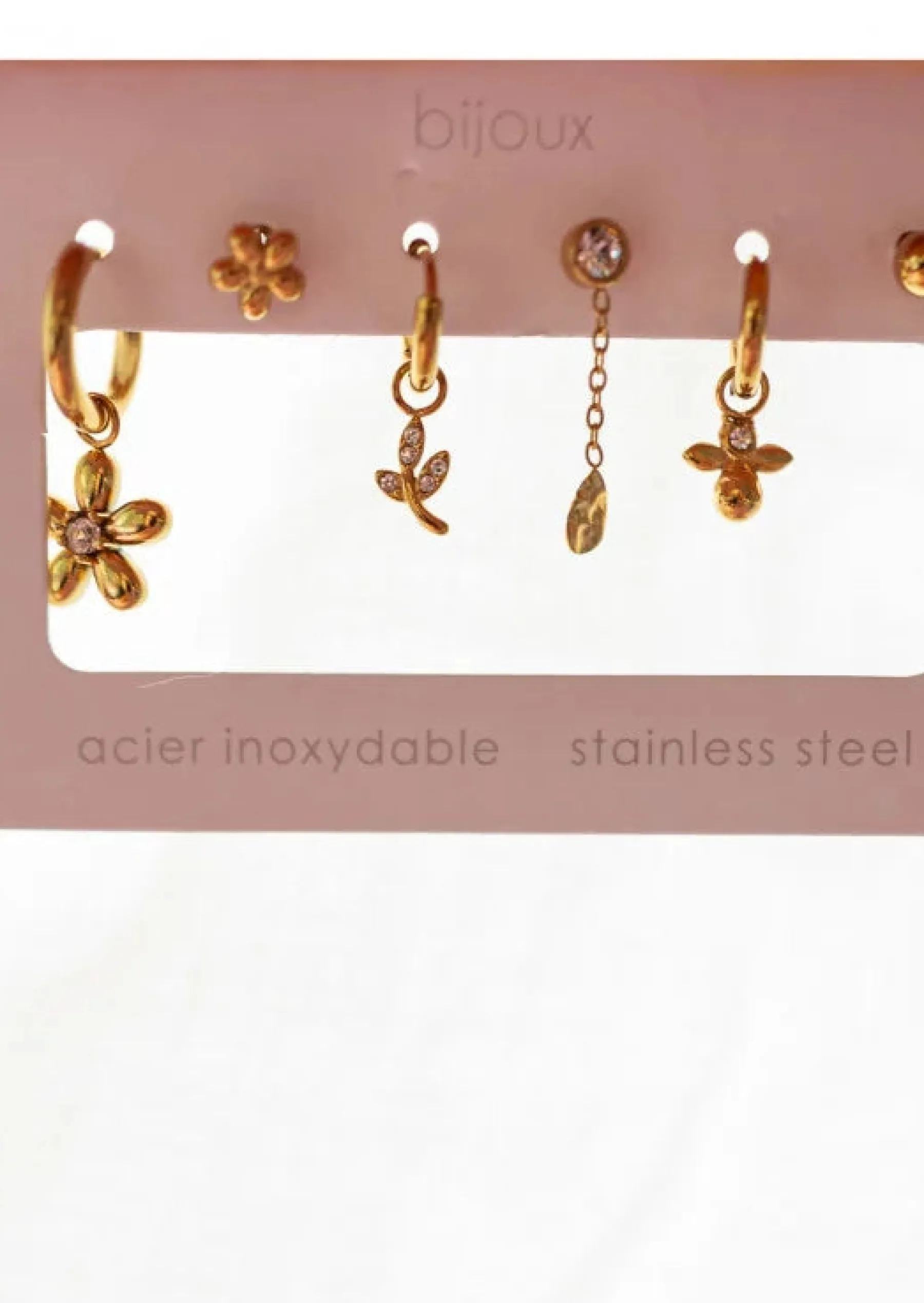 Boucles d'oreilles-EASY-CLOTHES Abelia - 6 Boucles d'Oreilles Dorées - Bijoux InoxydablesEasy Clothes Dorées