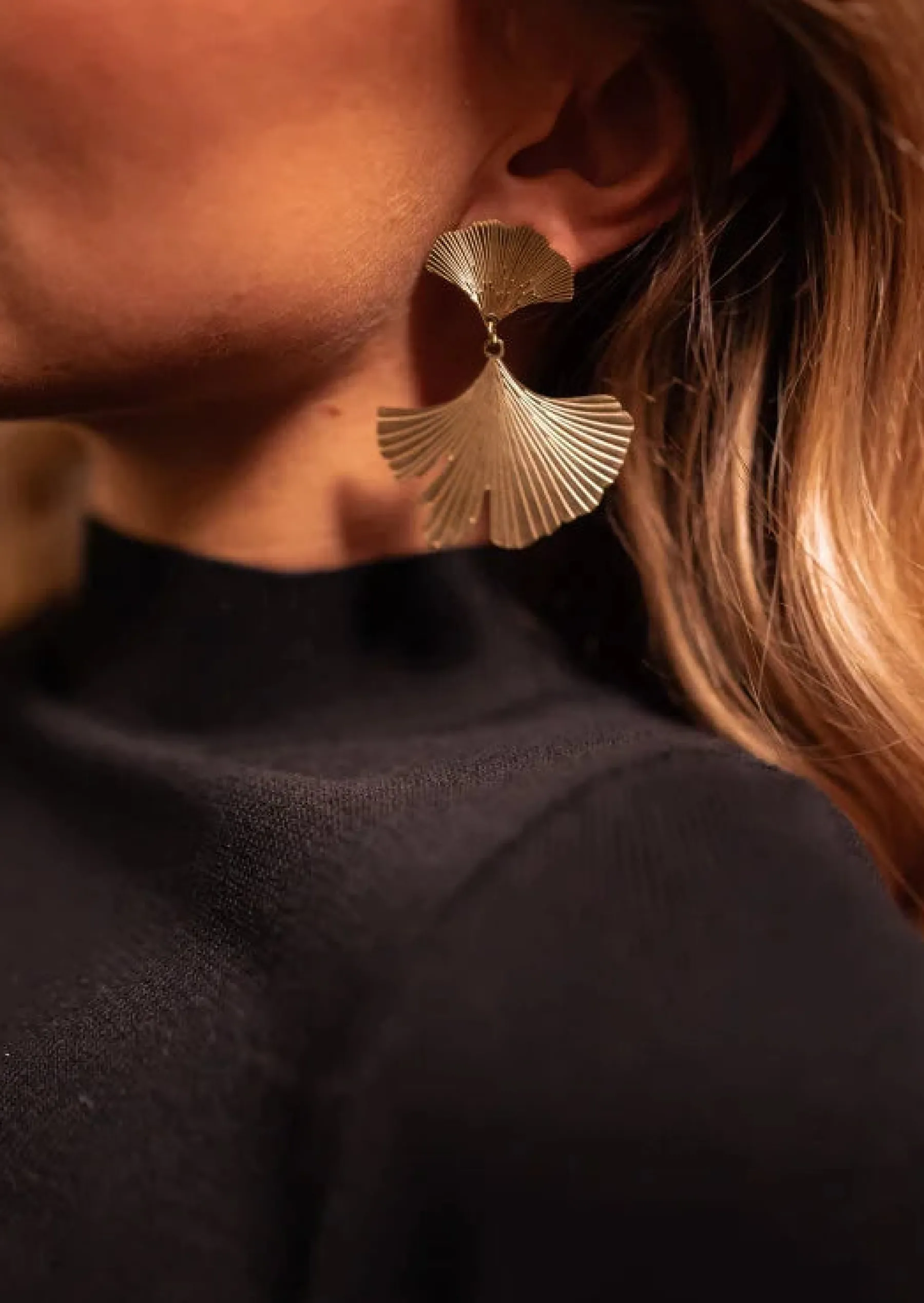 Boucles d'oreilles-EASY-CLOTHES Ayla - Boucles d'Oreilles Dorées - A ClipsEasy Clothes Dorées