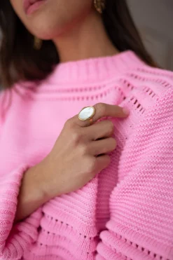 Bagues-EASY-CLOTHES Bague Lapy - dorée et écrueEasy Clothes Dorée et écrue