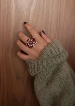 Bagues-EASY-CLOTHES Bague Lipa - Fleur Brune - Acier InoxydableEasy Clothes Brune       