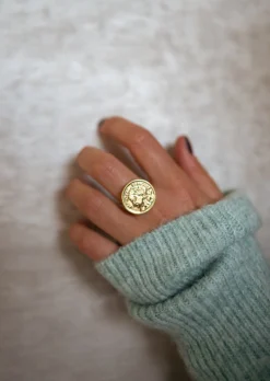 Bagues-EASY-CLOTHES Bague POP Dorée - Effet Pièce de Monnaie - Nos BijouxEasy Clothes Dorée