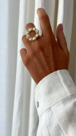 Bagues-EASY-CLOTHES Bague Sefer - écrue et doréeEasy Clothes Écrue et dorée       