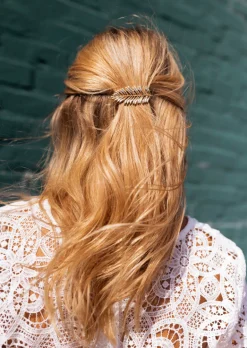 Accessoires Cheveux-EASY-CLOTHES Barrette Cannes dorée | Barrette en feuille | Prêt-à-porter en ligne | Easy Clothes Dorée       