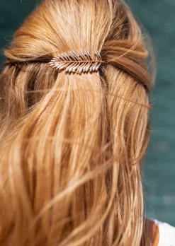 Accessoires Cheveux-EASY-CLOTHES Barrette Cannes dorée | Barrette en feuille | Prêt-à-porter en ligne | Easy Clothes Dorée       