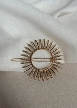 Accessoires Cheveux-EASY-CLOTHES Barrette Sola dorée | Barrette ronde | Prêt-à-porter en ligne | Easy Clothes Dorée       