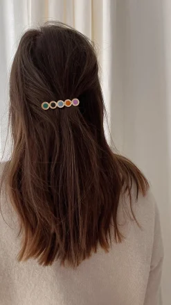 Accessoires Cheveux-EASY-CLOTHES Barrette Styla - dorée et multicoloreEasy Clothes Dorée et multicolore       