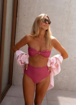Body & Lingerie-EASY-CLOTHES Bas Bikini Seven - rose à paillettesEasy Clothes Rose à paillettes