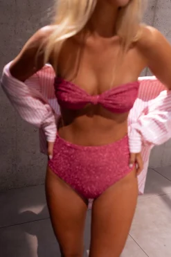 Body & Lingerie-EASY-CLOTHES Bas Bikini Seven - rose à paillettesEasy Clothes Rose à paillettes