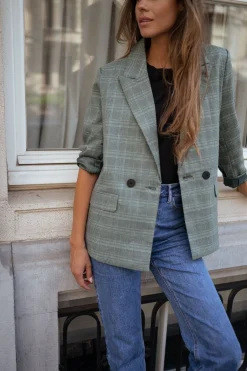 Blazers-EASY-CLOTHES Blazer Asly à carreaux - vertEasy Clothes Vert