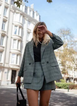 Blazers-EASY-CLOTHES Blazer Asly à carreaux - vertEasy Clothes Vert