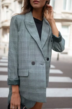 Blazers-EASY-CLOTHES Blazer Asly à carreaux - vertEasy Clothes Vert