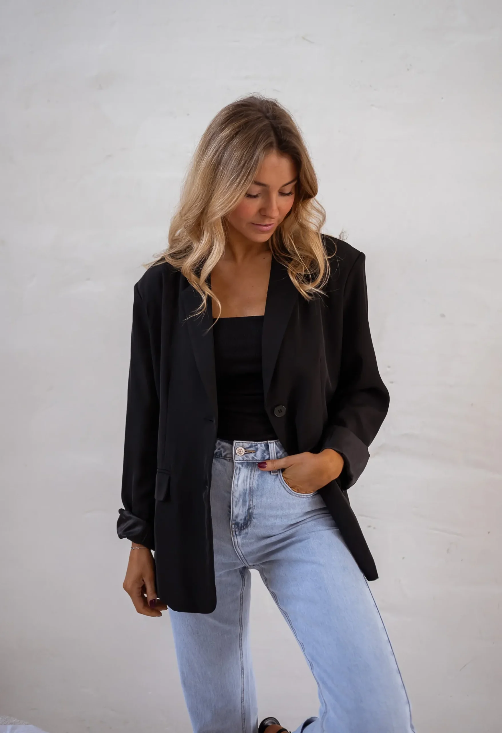 Blazers-EASY-CLOTHES Blazer Cassie - Noir - EpaulettesEasy Clothes Noir