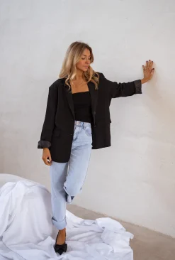 Blazers-EASY-CLOTHES Blazer Cassie - Noir - EpaulettesEasy Clothes Noir