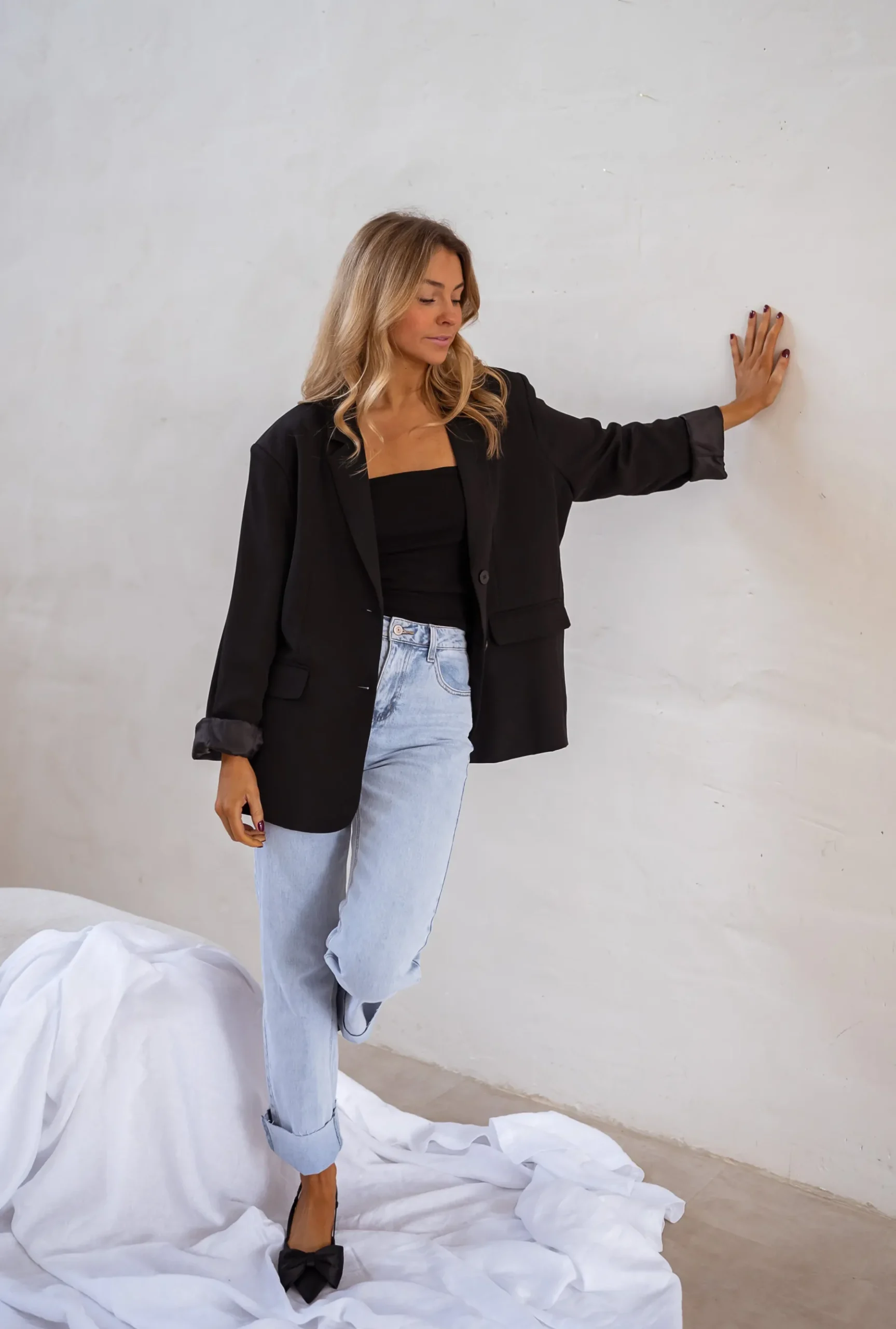 Blazers-EASY-CLOTHES Blazer Cassie - Noir - EpaulettesEasy Clothes Noir