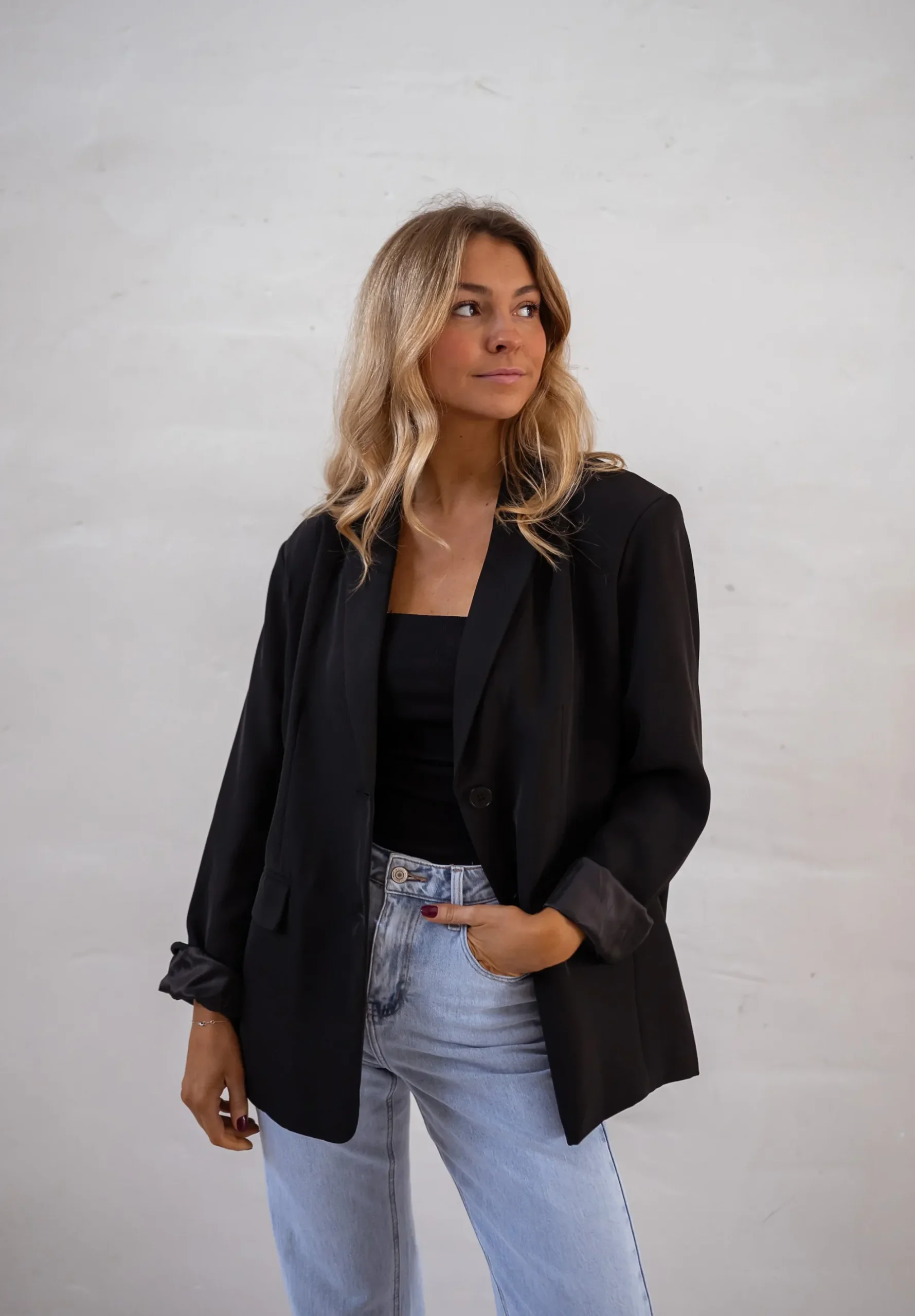 Blazers-EASY-CLOTHES Blazer Cassie - Noir - EpaulettesEasy Clothes Noir