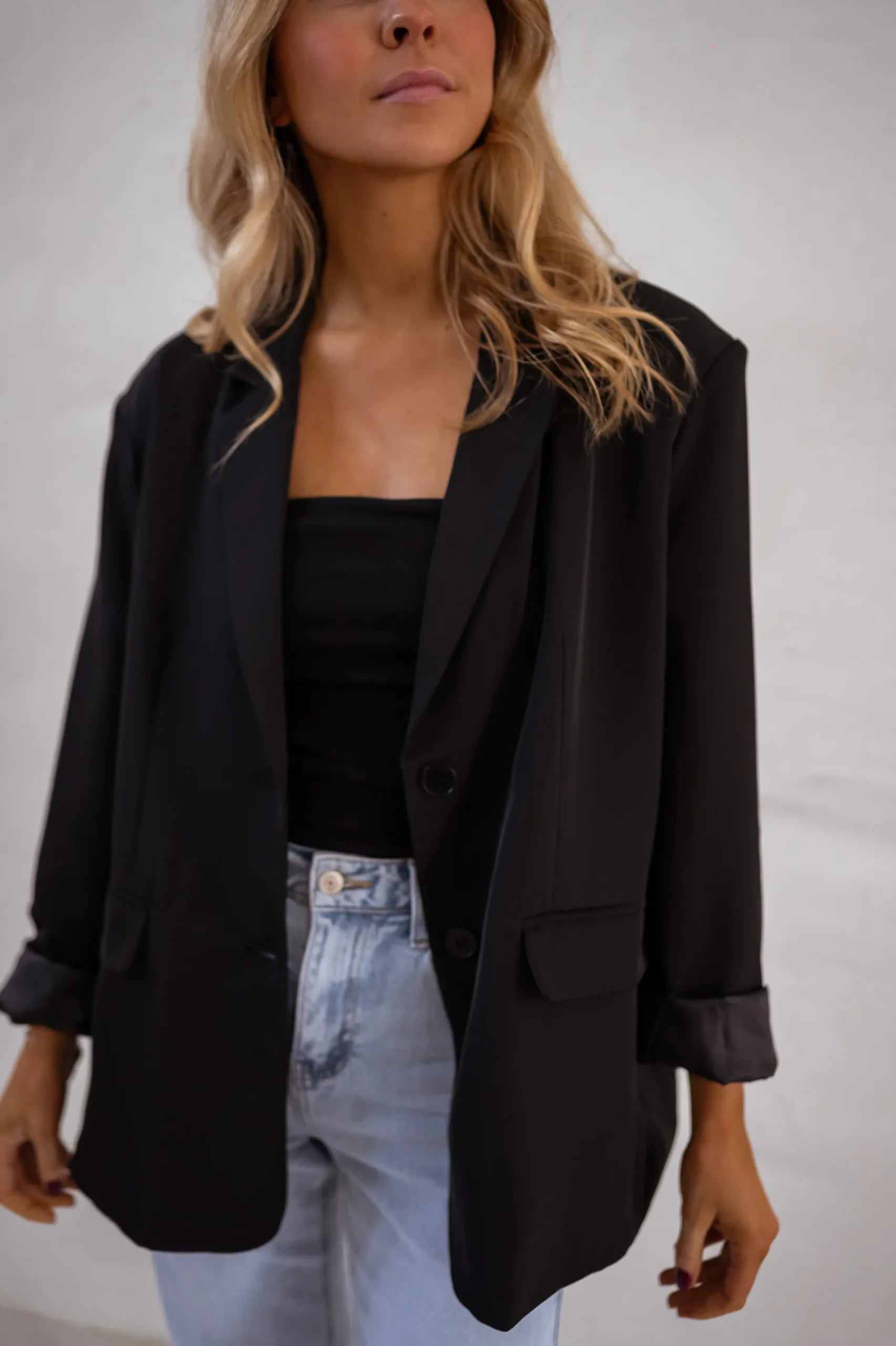 Blazers-EASY-CLOTHES Blazer Cassie - Noir - EpaulettesEasy Clothes Noir