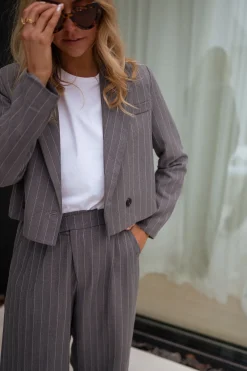 Blazers-EASY-CLOTHES Blazer Manthy - gris lignéEasy Clothes Gris ligné       