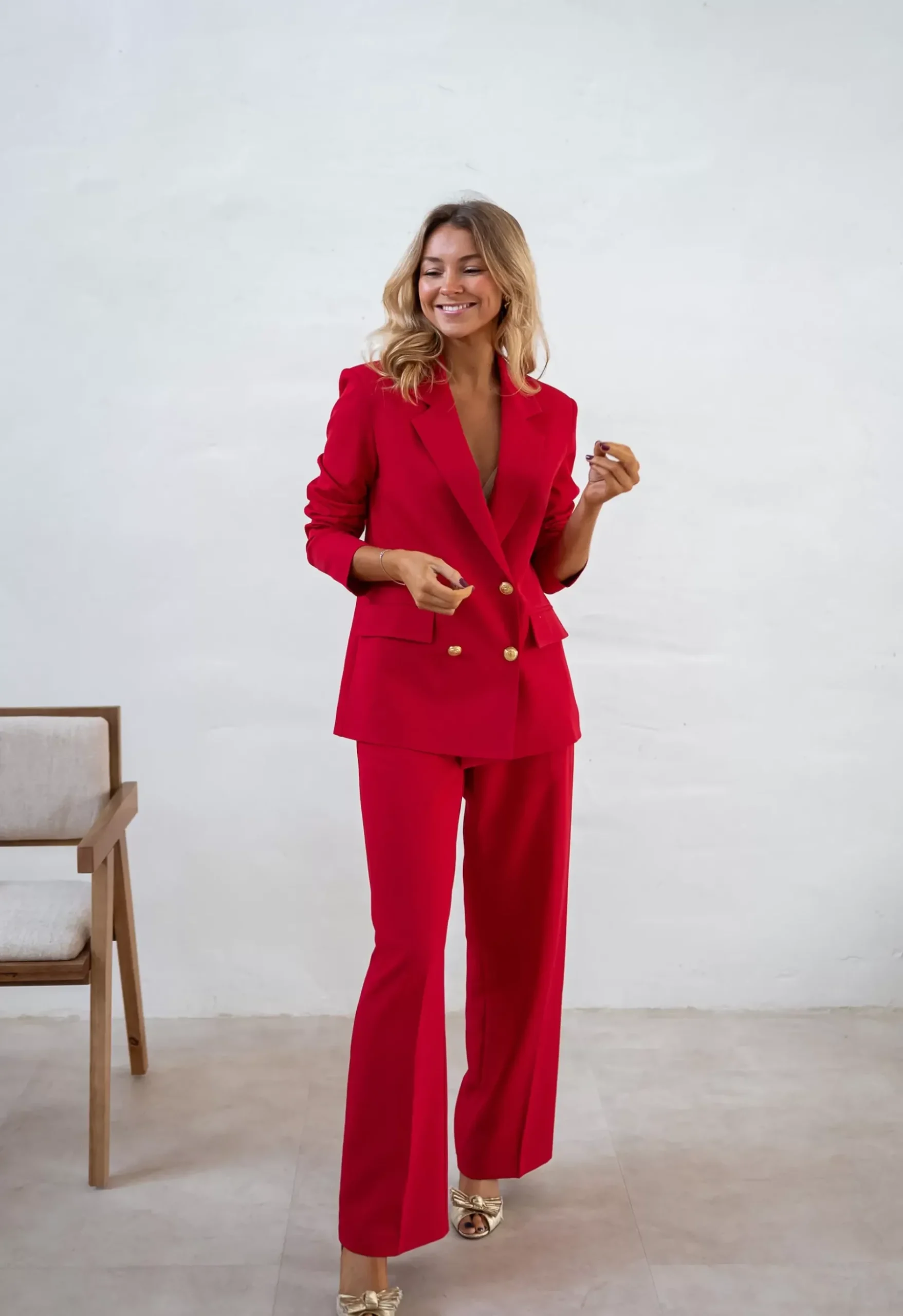Blazers-EASY-CLOTHES Blazer Maon - Rouge Vif - Ensemble Moderne & TendanceEasy Clothes Rouge