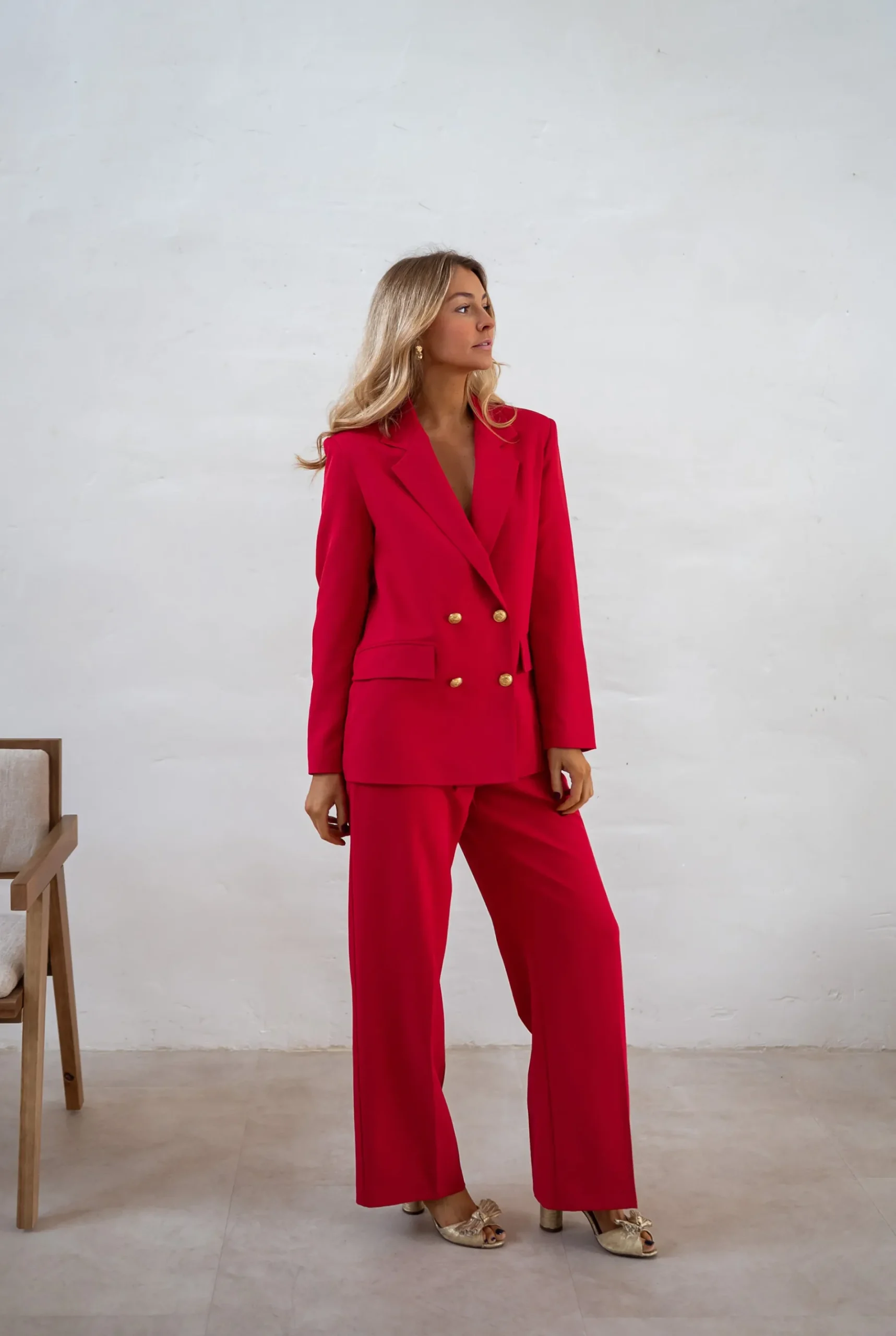 Blazers-EASY-CLOTHES Blazer Maon - Rouge Vif - Ensemble Moderne & TendanceEasy Clothes Rouge