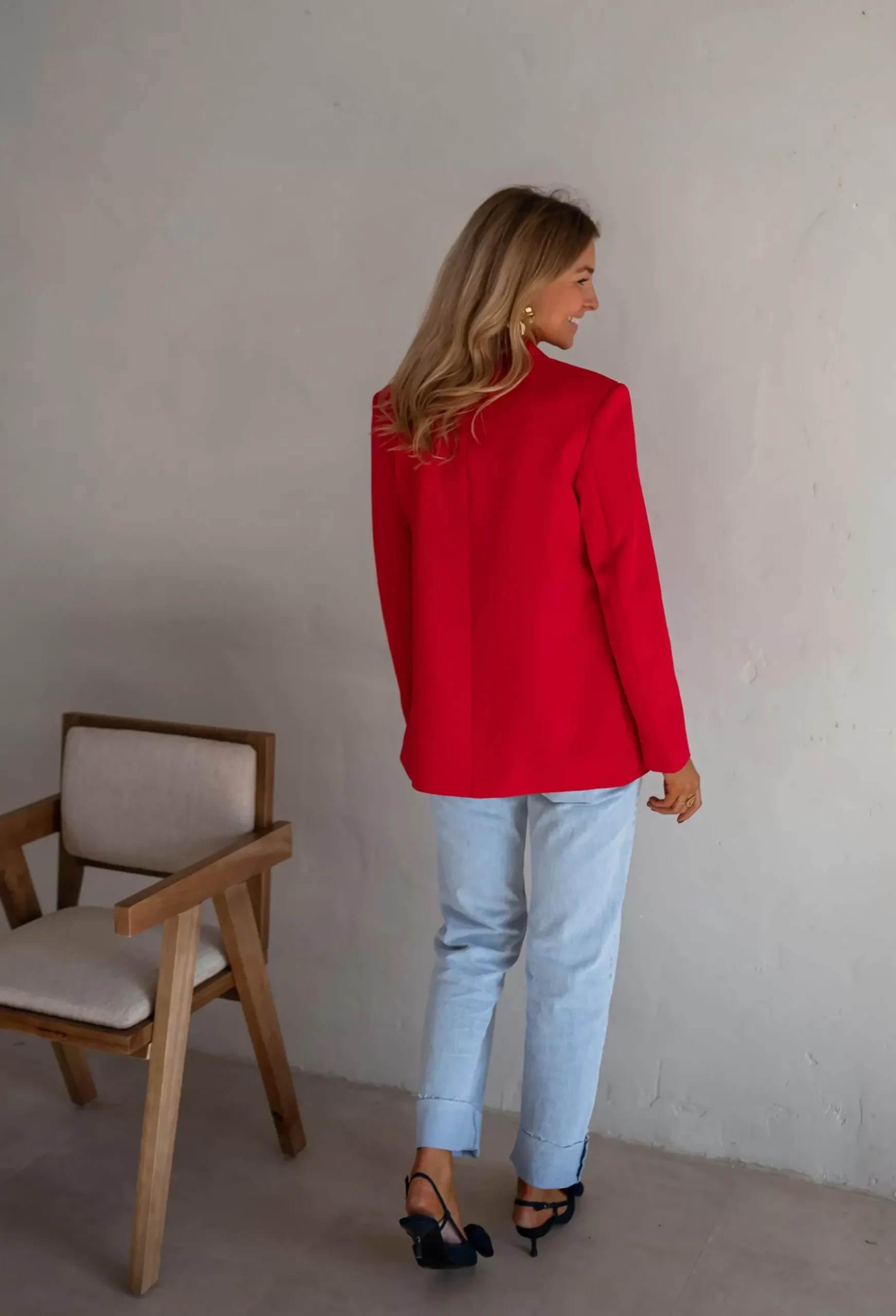 Blazers-EASY-CLOTHES Blazer Maon - Rouge Vif - Ensemble Moderne & TendanceEasy Clothes Rouge