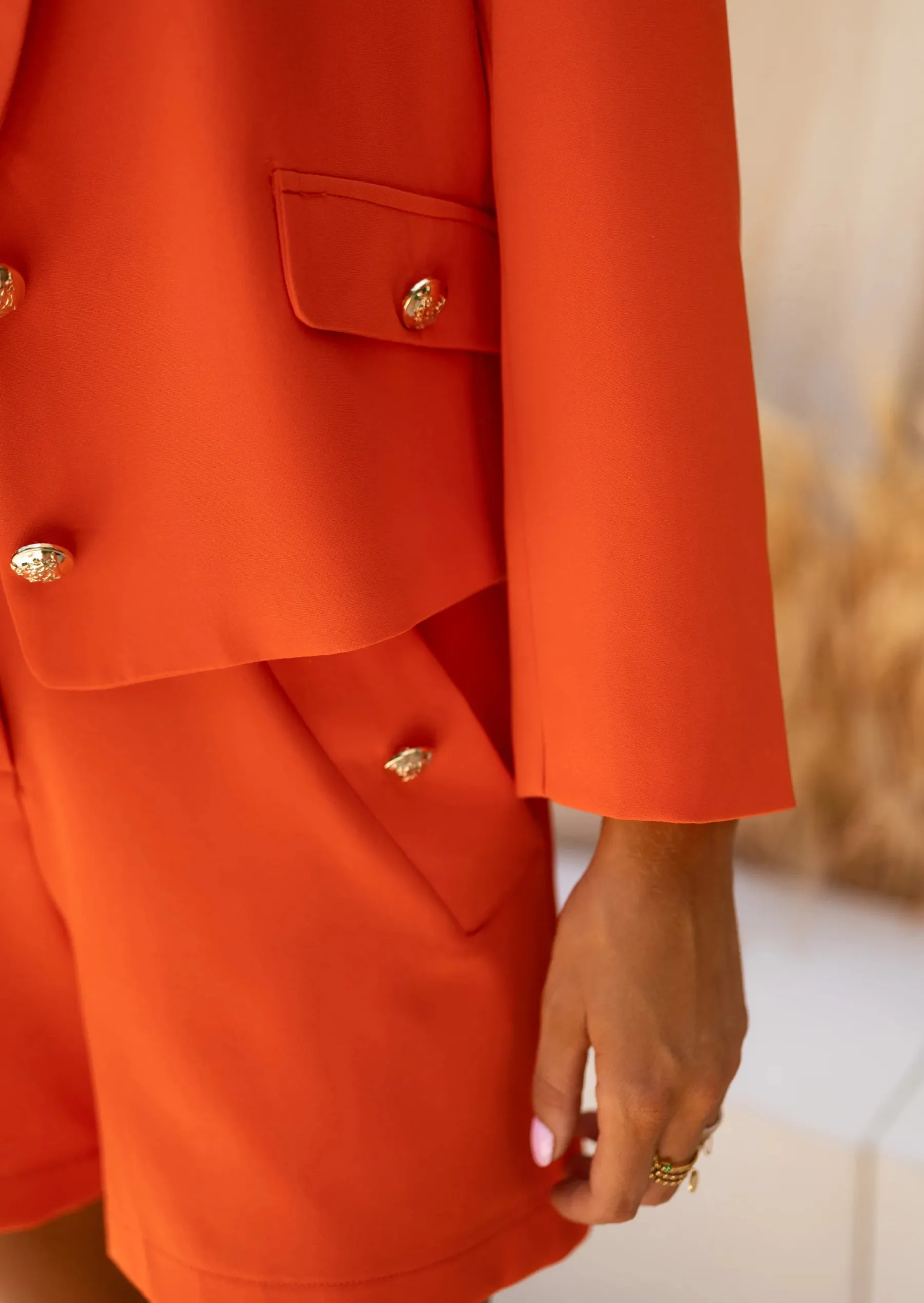 Blazers-EASY-CLOTHES Blazer Orange - Vêtements Femme - Easy Clothes Orange