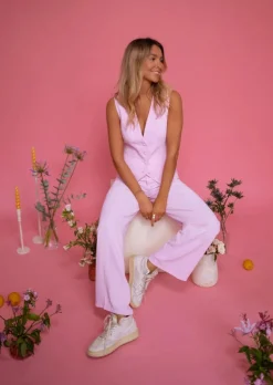 Blazers-EASY-CLOTHES Blazer Rose | Calista | Sans Manche | Vêtements FemmeEasy Clothes Rose       