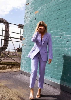 Blazers-EASY-CLOTHES Blazer Tinou lilas | Blazer effet satiné | Prêt-à-porter en ligne | Easy Clothes Lilas       