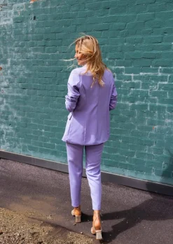 Blazers-EASY-CLOTHES Blazer Tinou lilas | Blazer effet satiné | Prêt-à-porter en ligne | Easy Clothes Lilas       