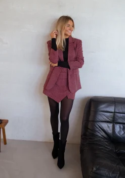 Blazers-EASY-CLOTHES Blazer Vanya - rouge pied de pouleEasy Clothes Rouge pied de poule