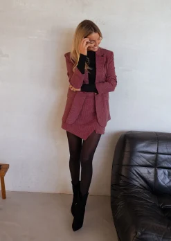 Blazers-EASY-CLOTHES Blazer Vanya - rouge pied de pouleEasy Clothes Rouge pied de poule