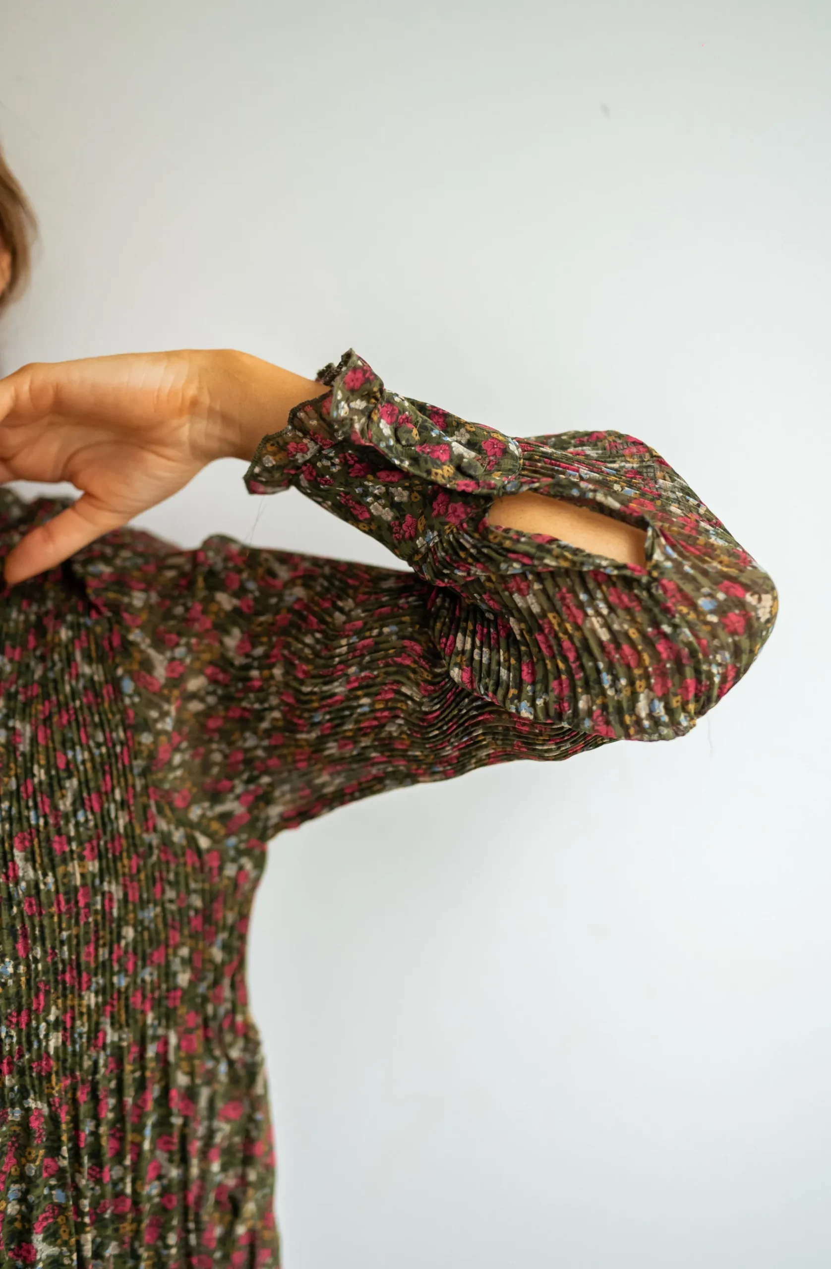 Chemisiers & Blouses-EASY-CLOTHES Blouse - EvolèneEasy Clothes Verte à fleurs