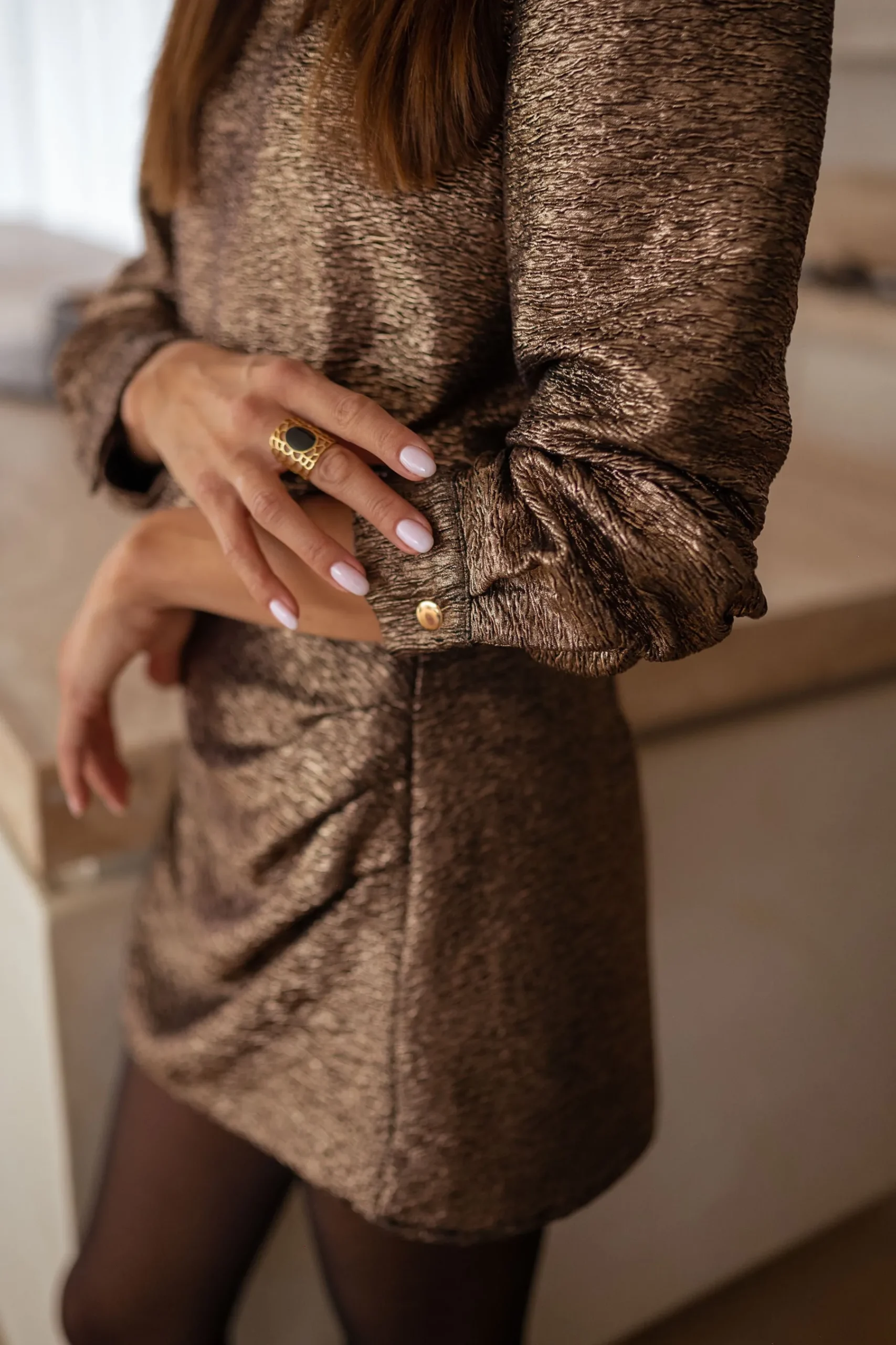 Chemisiers & Blouses-EASY-CLOTHES Blouse Alizée - bronzeEasy Clothes Bronze