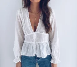 Chemisiers & Blouses-EASY-CLOTHES Blouse Anouk - blancheEasy Clothes Blanche       
