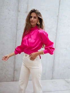 Chemisiers & Blouses-EASY-CLOTHES Blouse Ariel - roseEasy Clothes Rose       