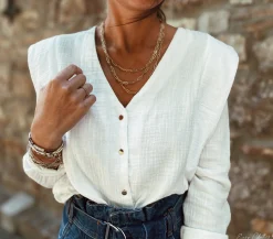 Chemisiers & Blouses-EASY-CLOTHES Blouse Athea - blancheEasy Clothes Blanche       