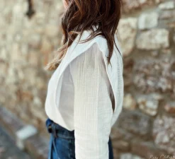 Chemisiers & Blouses-EASY-CLOTHES Blouse Athea - blancheEasy Clothes Blanche       