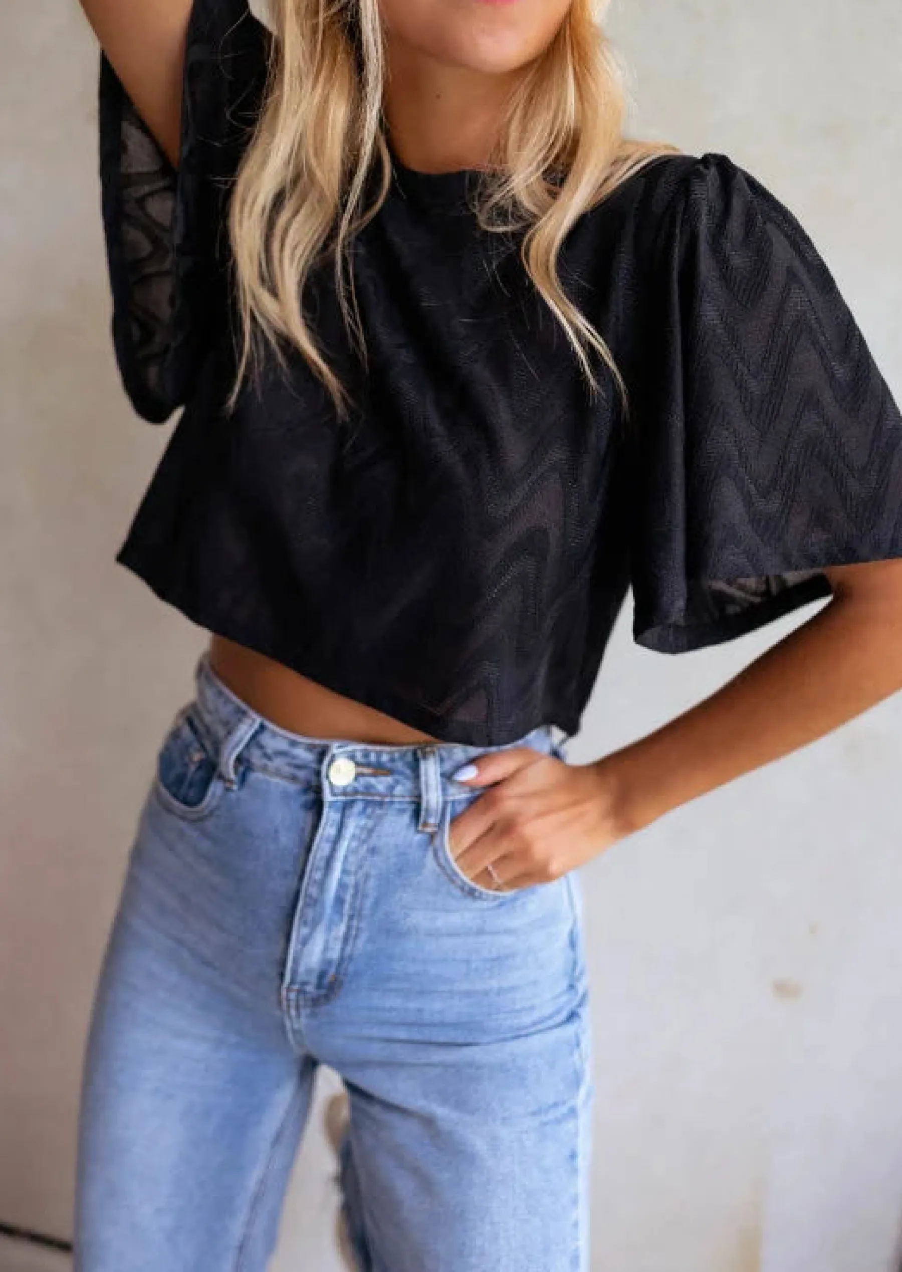 Chemisiers & Blouses-EASY-CLOTHES Blouse Axella noire - CREATION | Blouse noire brodée | Prêt-à-porter en ligne | Easy Clothes Noire brodée