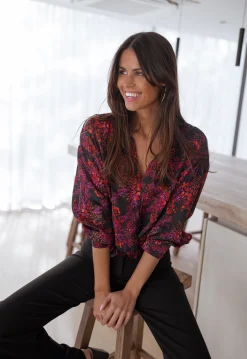 Chemisiers & Blouses-EASY-CLOTHES Blouse Catherine - à fleursEasy Clothes À fleurs