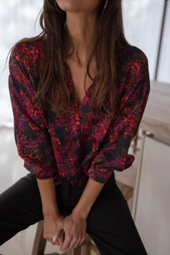 Chemisiers & Blouses-EASY-CLOTHES Blouse Catherine - à fleursEasy Clothes À fleurs       