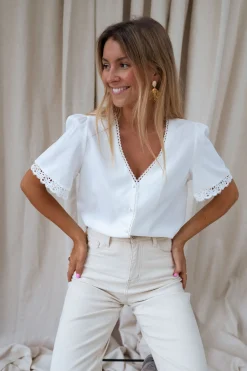 Chemisiers & Blouses-EASY-CLOTHES Blouse Celie - écrueEasy Clothes Écrue
