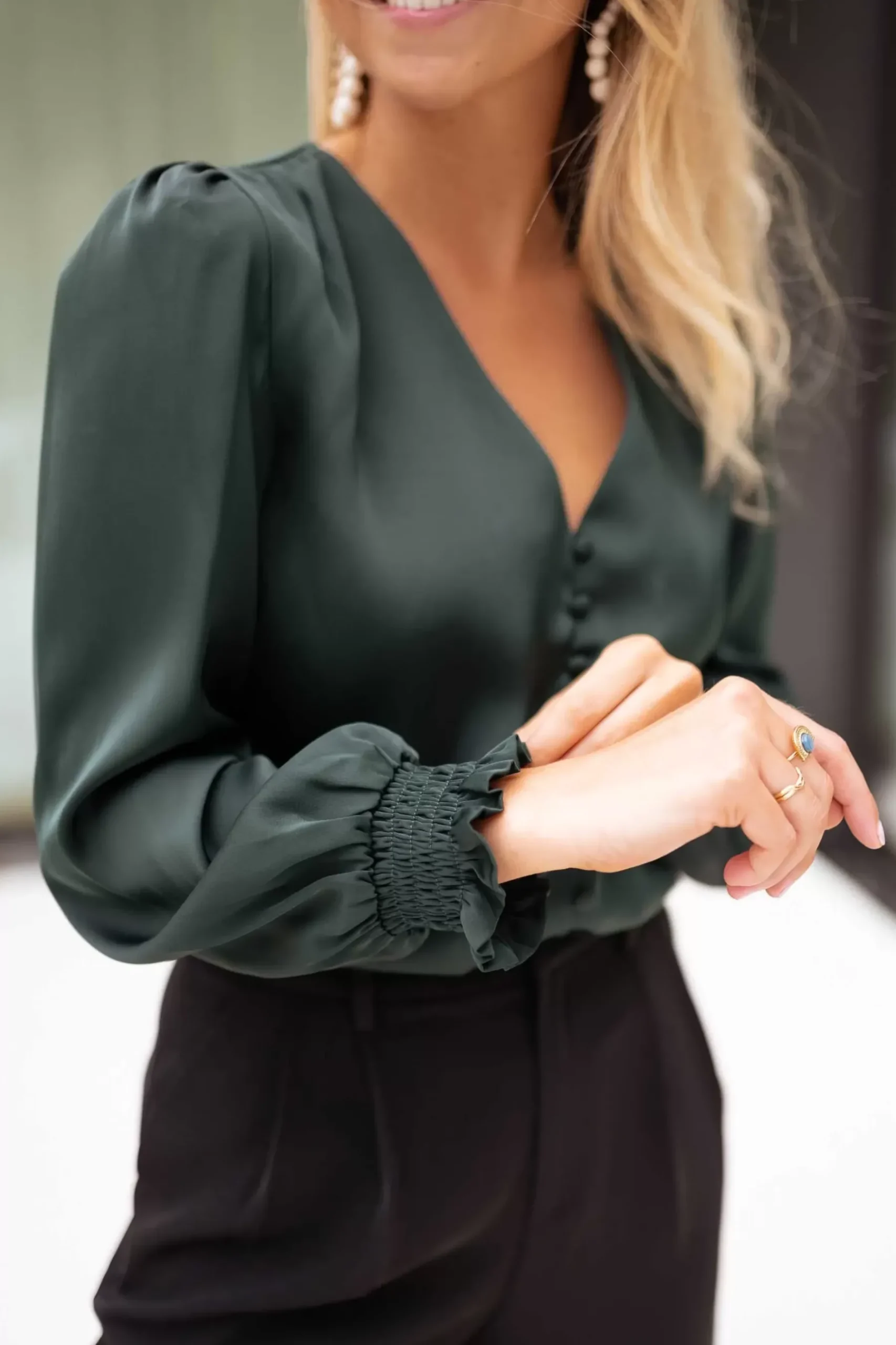 Chemisiers & Blouses-EASY-CLOTHES Blouse Daina - verteEasy Clothes Verte