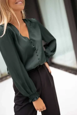 Chemisiers & Blouses-EASY-CLOTHES Blouse Daina - verteEasy Clothes Verte