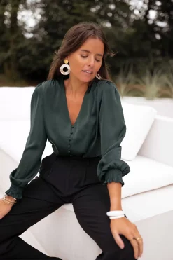 Chemisiers & Blouses-EASY-CLOTHES Blouse Daina - verteEasy Clothes Verte