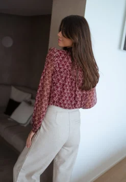 Chemisiers & Blouses-EASY-CLOTHES Blouse Danica - bordeaux à motifsEasy Clothes Bordeaux à motifs       