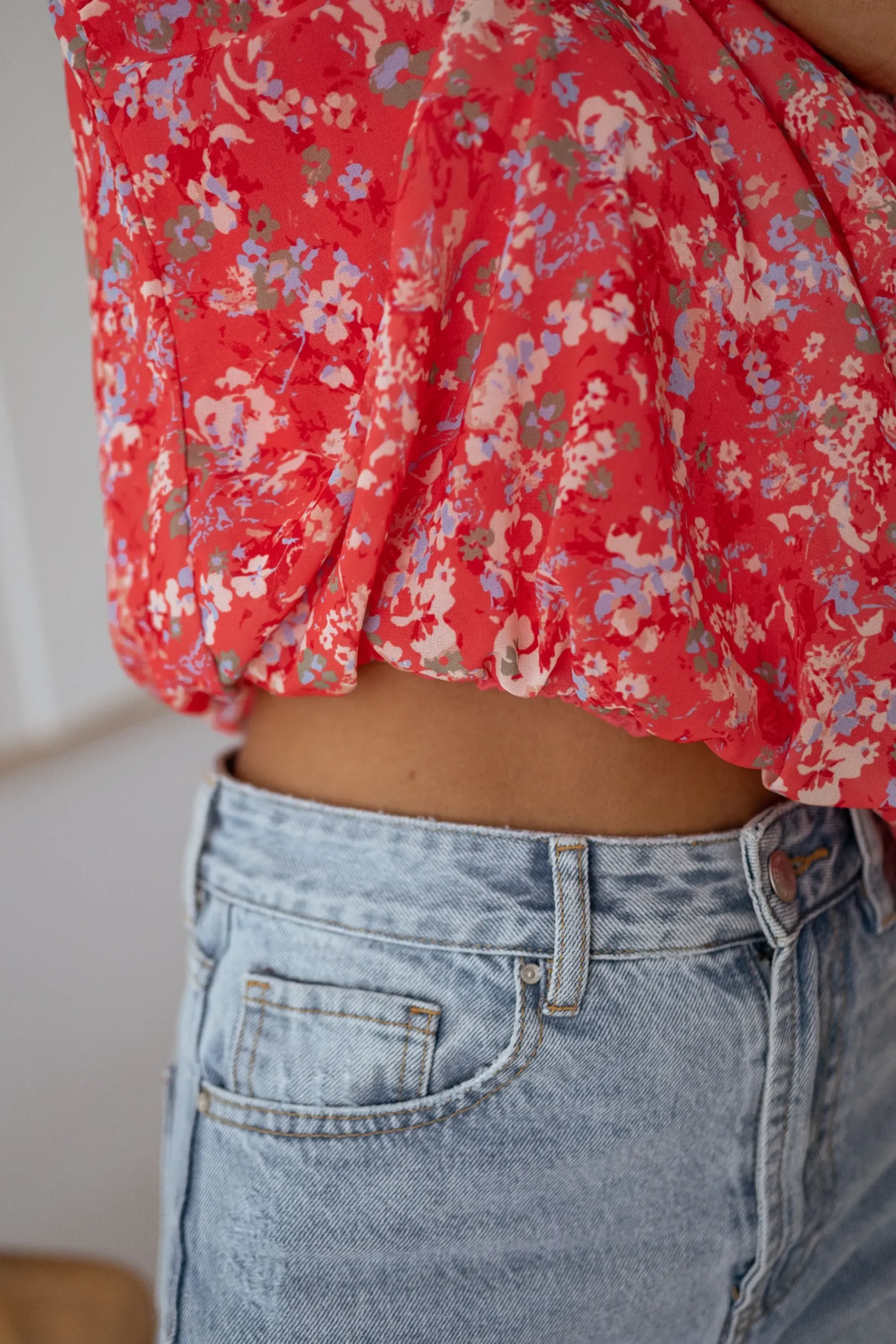 Chemisiers & Blouses-EASY-CLOTHES Blouse Doma - corail à fleursEasy Clothes Corail à fleurs