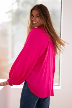 Chemisiers & Blouses-EASY-CLOTHES Blouse Enolla - roseEasy Clothes Rose       
