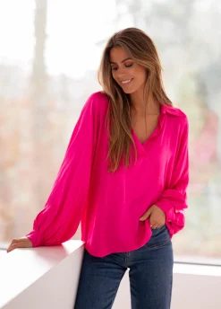 Chemisiers & Blouses-EASY-CLOTHES Blouse Enolla - roseEasy Clothes Rose
