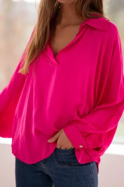Chemisiers & Blouses-EASY-CLOTHES Blouse Enolla - roseEasy Clothes Rose