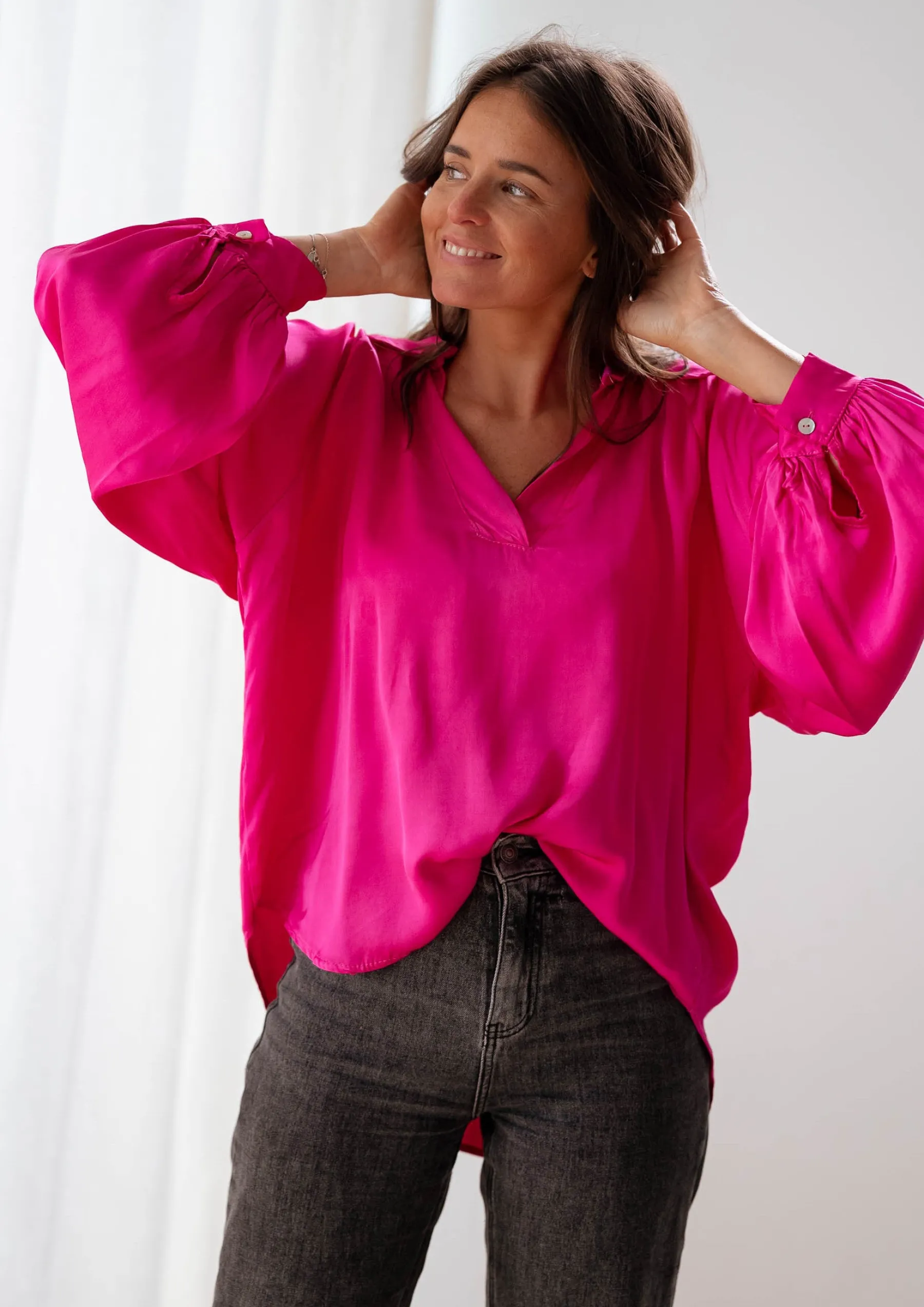 Chemisiers & Blouses-EASY-CLOTHES Blouse Enolla - roseEasy Clothes Rose