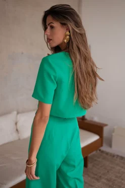 Chemisiers & Blouses-EASY-CLOTHES Blouse Felyse - verteEasy Clothes Verte       